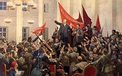 7 ноември 1917, избувна Октомвриската револуција во Русија